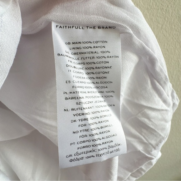 Faithfull the Brand New Gabrielli Mini Dress cut out White Size M/ US 6 - Picture 9 of 10